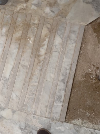 Studio Ipsa | Interior Design Studio on Instagram: "The Master Bathroom was designed to feel indulgent, but also deeply functional 😇 The shower becomes the highlight here, clad in this striking Arabescato marble…its natural veining adding movement and character without overpowering the space ❤️ For the flooring, we introduced an inlay pattern in subtle running stripes. Beyond adding visual layering, this detail was intentional…helping break the surface and improve grip, making the space 