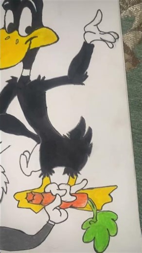 I ruined my drawing of daffy duck but later it turned out crazy #shorts #cartoon #drawing