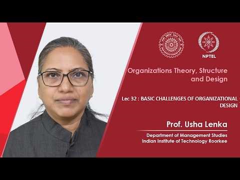 Lecture 32: BASIC CHALLENGES OF ORGANIZATIONAL DESIGN