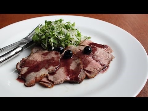 Pork Roast with Blueberry Port Sauce - Pork Shoulder with Port Wine and Fresh Blueberries