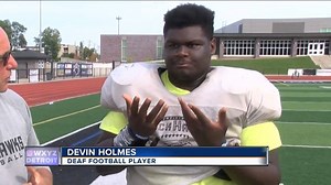 7.6K views · 113 reactions | Meet Devin Holmes. He's a senior at Bloomfield Hills high school, a captain of the football team and a member of the homecoming court. He's also deaf, and he's inspiring his teammates and classmates on and off the field. | WXYZ-TV Channel 7 | Facebook