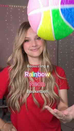 Rhinestone Bedazzled Rainbow Basketball Options