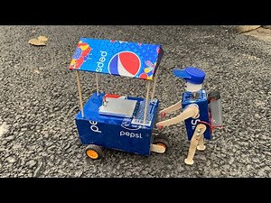 Make an ice cream cart with a robot - ice cream cart from Pepsi cans - DIY