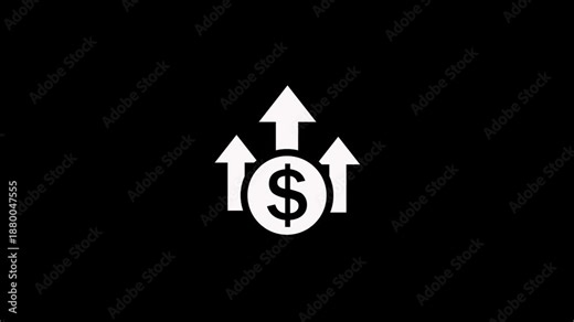 High pricing icon. Up arrow with dollar sign. high price business money cost pay payment logotype animation.