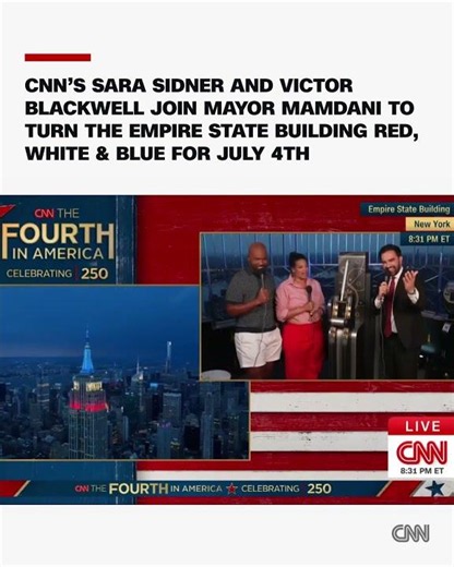 Empire State Building is lit in red, white and blue for July 4th