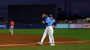 Chandler Simpson's bunt single and stolen base