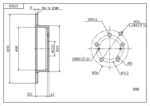 225 050 HART Disc de frână 290x10mm, 5, plin pentru Toyota Corolla Verso | AUTODOC preț și pareri