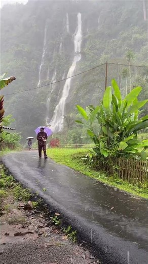 Walking past THIS waterfall in the rain hits different 🌧️ #shorts