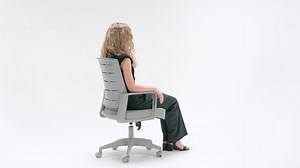 BOSS Office Products BOSS Gray Fabric Seat Adjustable Height Ergonomic Task Chair in Gray Frame with Arms B6376GY-GY