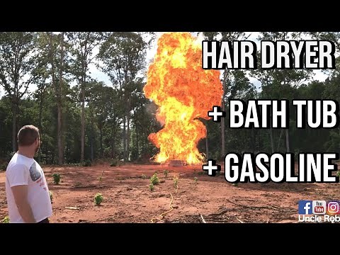 I Dropped a Hair Dryer In A Bathtub Full of Gas