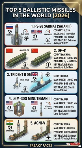 top 5 ballistic missiles #iranvsisrael #americavsiran #israel #missilestrike