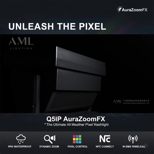 🚀 NEW RELEASE AuraZoom FX | AL-Q5IP ✅ Q5IP | AuraZoom FX (NEW) A new standard in professional wash lighting. AuraZoom FX is engineered for modern stages that demand precision, reliability, and visual depth. Featuring a powerful RGBL engine, precision zoom optics, and its signature Aura dual-layer background system, it delivers bold beams, smooth washes, and cinematic atmosphere from a single fixture. With IP65 all-weather construction and NFC fast configuration, AuraZoom FX is built for touring