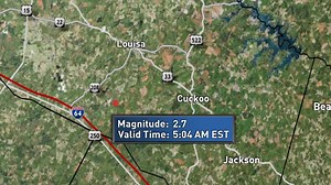 2.7 magnitude earthquake in Louisa reported Monday morning