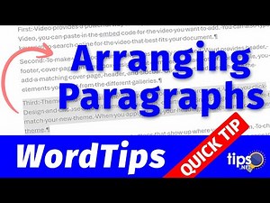 Arranging Paragraphs
