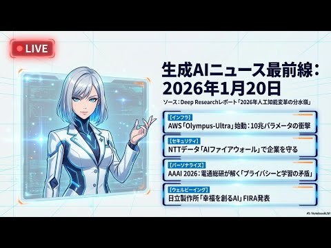 【見逃し厳禁！】AWSが10兆パラメータの怪物モデル「Olympus-Ultra」始動！GPT-5.1を凌駕する思考するインフラ。日立の「幸福を創るAI」とは？