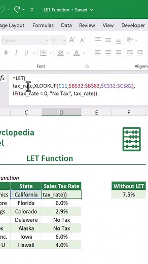 The LET function allows you to assign variables to specific calculations, reducing typing, redundancy, and speeding up your workbook 🏎️ #excel #exceltips #tutorial