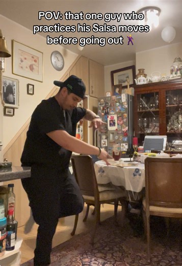 Practicing Salsa Moves Before a Night Out