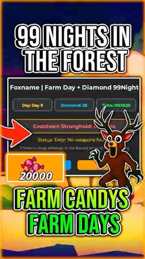 [🎃] 99 Nights In The Forest Script *NO KEY* - Infinite Candys, Infinte days Halloween Event & More!