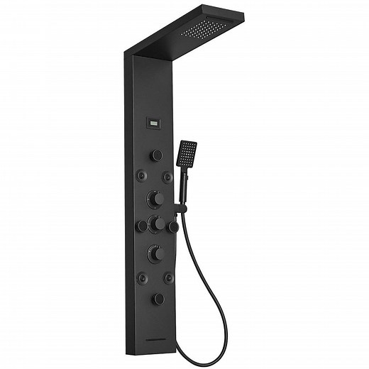 Reviews for BWE 8-Jet Rainfall Shower Tower Shower Panel System with Rainfall Waterfall Shower Head and Shower Wand in Matte Black | Pg 1 - The Home Depot