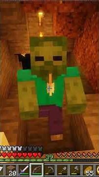 マイクラ 影mod ソロプレイ サバイバル 洞窟 スケルトン ゾンビ クモ 村人の子供