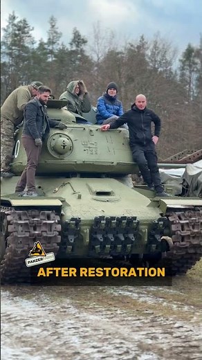 IS-2 🔥 before & after restoration by #panzerfarm #is2tank #is2 #ww2history #tankrestore #ww2 #tank