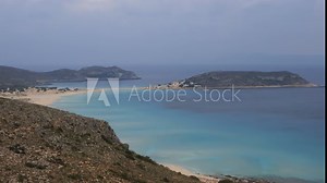 Elafonisos island and Simos beach with turquoise water in the south of Greece