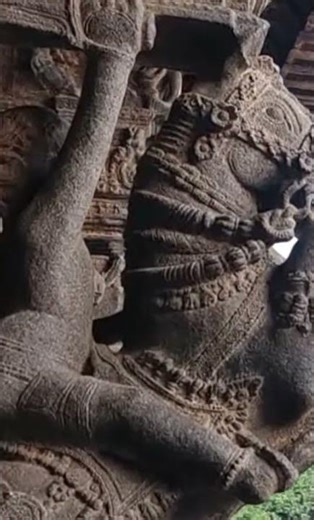 Step into a world where intricate stone carving of horse pillar at Jalakandeswarar temple in Vellore