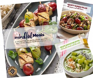 Here is a collection of recipes featuring grapes from California that may help support brain health. These delicious recipes are made with grapes as well as other foods thought to help promote a healthy brain, including fish, legumes, nuts, whole grains, and leafy green vegetables. These recipes are also heart-smart, because what’s good for heart health is also good for brain health! Download the FREE e-cookbook at https://bit.ly/3Bt3JMu. | Grapes From California