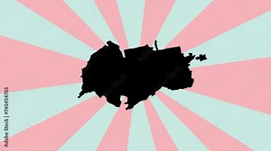 animated video of the map of Alicante in Spain with a colorful background