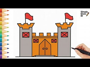 How To Draw Castle Gate Easy For Kids step by step Tutorial - Simple Draw ID