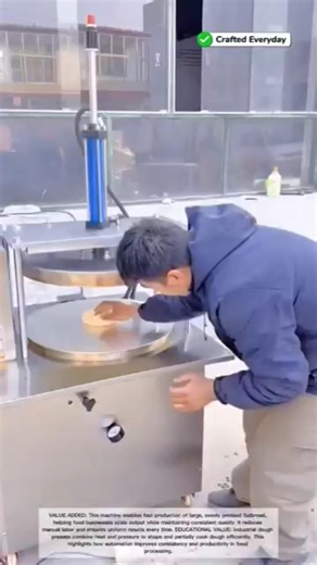 Giant Flatbread Press Machine Creates Perfect Large-Scale Dough Sheets #craftedeveryday