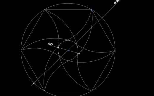 AutoCAD 很有难度的一张图，用几何法干掉它！