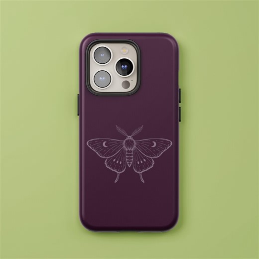 Luna Moth Phone Case Whimsigoth Gothic Insect Celestial Moon Minimal Plum Aesthetic Witchy Night Nature Dark Academia Style Tough Case - Etsy