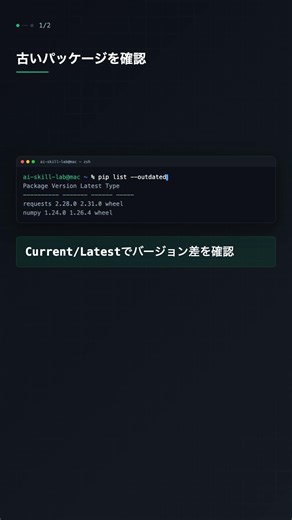 pip list --outdated で古いパッケージ確認【Python】