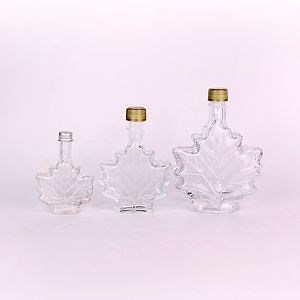 [Hot Item] Empty 50ml 100ml 250ml Maple Leaf Shape Glass Syrup Bottles