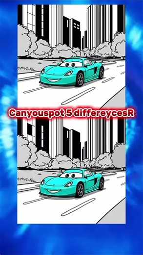 🚗 Can You Spot 5 Differences? Cartoon Car Challenge 🧠✨