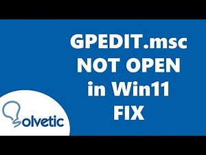 GPEDIT msc Not Opening in Windows 11 ✅✅