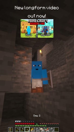 Something is hunting me in this cave #hardcoreminecraft #minecrafthardcormode #minecraft