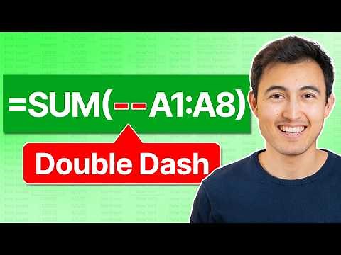 Double Dash: The Secret to Smarter Excel Formulas