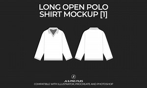 Long Sleeve Polo Shirt Vector Mockup: Fashion Tech Pack (digital File) - Etsy Canada