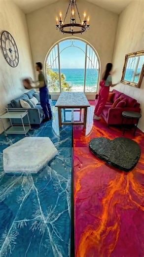 Impressive Epoxy Double Floor Reveal: Ice vs Lava Pits