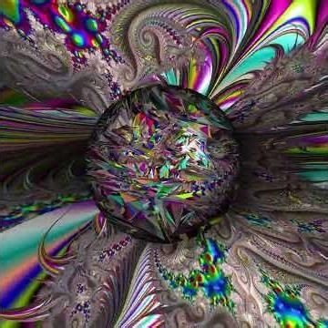 Silver Rainbow Fractal Toroid Orb Shards 3 minute UHD animation