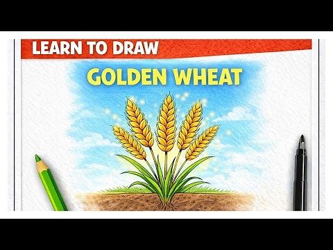 🎨 Drawing Made Easy: Learn to Draw Golden Wheat! (ABCDE Method)