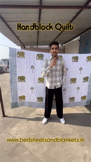 Bedsheets and Blankets on Instagram: "Handblock Quilts The tradition of handblock quilting in India dates back several centuries. Using hand-carved wooden blocks, artisans imprinted natural motifs onto cotton fabric, which was then layered and stitched to provide warmth and durability. These quilts were valued for their craftsmanship, practicality, and enduring quality Used for both summer and winters Order directly on www.bedsheetsandblankets.in"