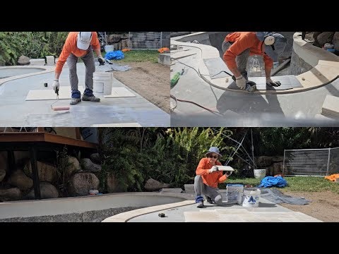 Swimming Pool Travertine French Pattern Tiling | 수영장 트래버틴 프렌치 패턴 타일링 | Q1 Tiling