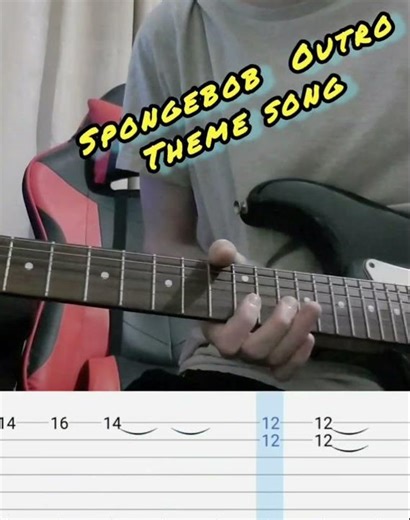 Spongebob Outro Theme For Beginners #guitar #guitarcover #music #spongebob #guitarplayer #guitarsolo