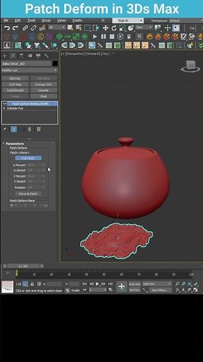 Effortlessly Overlay Relief Objects on Curved Surfaces in 3ds Max #shorts #patchdeform