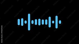 Sound wave vibration icon. Audio equalizer line animation. stereo equalizer frequency digital movement animation. Stock Video