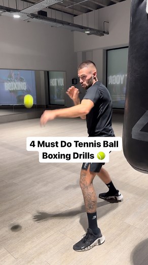 Jamie Greatorex on Instagram: "Comment “🎾” For A Full Boxing Workout With Only A Tennis Ball ‼️ 4 Must Try Tennis Ball Boxing Drills 🎾 1️⃣Drop Punch Catches - Speed 2️⃣Plank Catches - Increases Core Strength 3️⃣Bounce Punch Catches - Accuracy 4️⃣Toe Touches - Improve Footwork Save & Try 👊🏼‼️ #boxingdrills #boxingtechnique #boxingvideos #boxingworkout #boxingtraining #boxingcoach #tennisball #boxing"