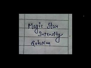 Magic Star Intensity solution of Zone 1 question TCS CodeVita Season 12